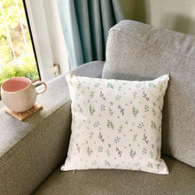 Load image into Gallery viewer, botanical christian cushion cover design from treasured creativity inspired by joshua 24:15
