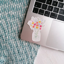 Load image into Gallery viewer, vibrant designed jar of flowers decal for your laptop and other belongings