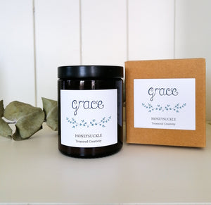 grace candle with honeysuckle scent with kraft box