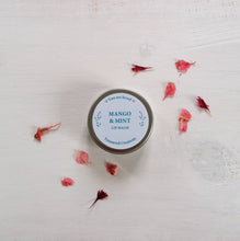 Load image into Gallery viewer, organic mango and mint lip balm from treasured creativity