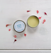 Load image into Gallery viewer, mango and mint organic lip balm with the words you are loved written on the design