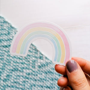 pretty rainbow decal painted with pastel shades to add to your laptop or water bottle