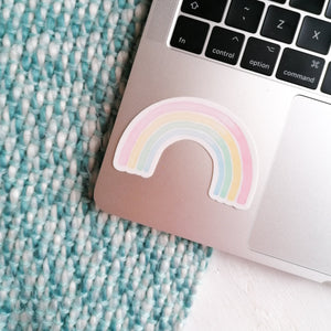 pastel rainbow vinyl sticker to place on your laptop or gift a friend