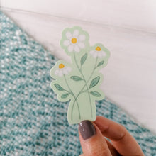 Load image into Gallery viewer, pretty watercolour daisy sticker for laptop or journal