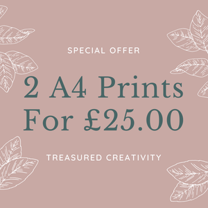 special offer for 2 a4 wall prints from Treasured Creativity