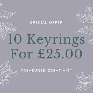 special offer for 10 christian keychains for £25 from Treasured Creativity
