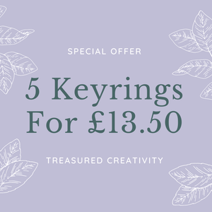 special offer for 5 christian keychains for £13.50 from Treasured Creativity