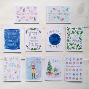 treasured creativity's christmas card collection, with christian christmas carol cards, festive illustration cards, and cute christmas cards for the family