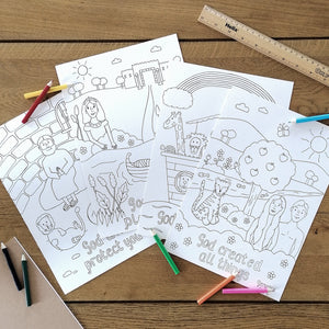 Old Testament Bible story colouring pages for children
