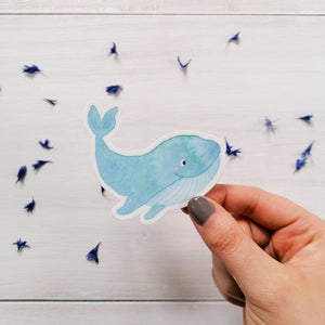 whale vinyl sticker for laptop, water bottle or journal