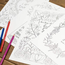 Load image into Gallery viewer, christian adult colouring pages with floral designs