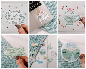 an assortment of christian bible verse illustration stickers by treasured creativity