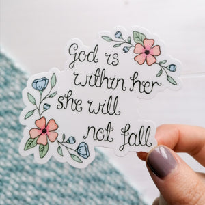 psalm 46:5 christian sticker for your laptop, water bottle and other belongings, the perfect gift for christian girls