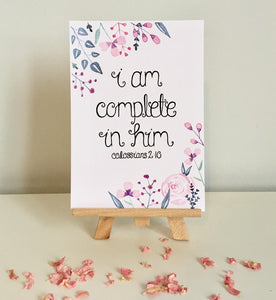 i am complete in him bible verse wall print