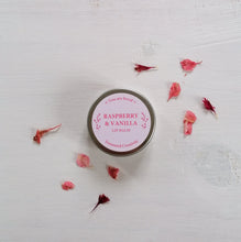 Load image into Gallery viewer, raspberry and vanilla lip balm with the words you are loved on the design