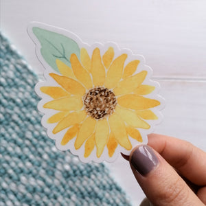 jolly sunflower sticker to add some joy to your belongings