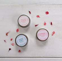 Load image into Gallery viewer, 100% Organic lip balms with a variety of delicious fruity flavours to choose from including, mango &amp; mint, raspberry &amp; vanilla and peaches &amp; cream with a sweet note stating you are loved on the design