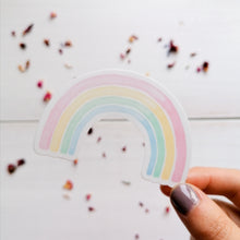 Load image into Gallery viewer, pastel coloured rainbow sticker, painted with watercolours
